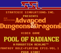Advanced Dungeons & Dragons: Pool of Radiance title screenshot